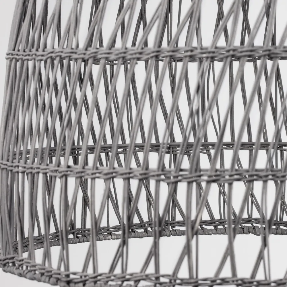 Lampadario Camera Da Letto-Selezionato da Mazzolaluce Lampadario cupola di rattan grigio 46 cm per camera da letto