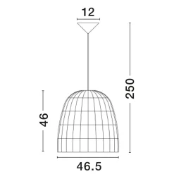 Lampadario Camera Da Letto-Selezionato da Mazzolaluce Lampadario cupola di rattan grigio 46 cm per camera da letto