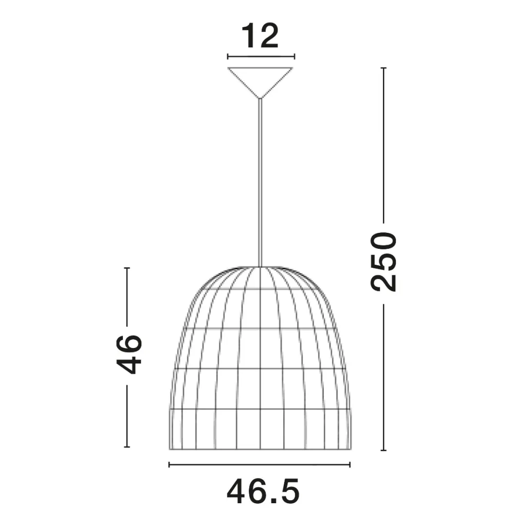 Lampadario Camera Da Letto-Selezionato da Mazzolaluce Lampadario cupola di rattan grigio 46 cm per camera da letto