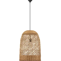 Lampadari Moderni-Selezionato da Mazzolaluce Lampadario cupola di rattan miele intrecciato 41 cm per sala da pranzo