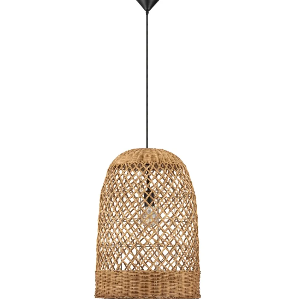 Lampadari Moderni-Selezionato da Mazzolaluce Lampadario cupola di rattan miele intrecciato 41 cm per sala da pranzo