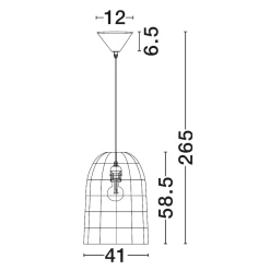 Lampadari Moderni-Selezionato da Mazzolaluce Lampadario cupola di rattan miele intrecciato 41 cm per sala da pranzo