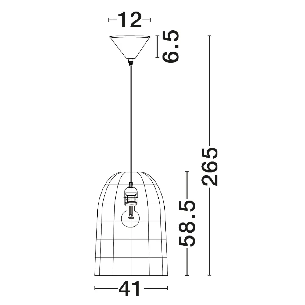 Lampadari Moderni-Selezionato da Mazzolaluce Lampadario cupola di rattan miele intrecciato 41 cm per sala da pranzo