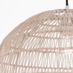 Lampadari Cucina-Selezionato da Mazzolaluce Lampadario cupola di rattan naturale 40 cm per cucina