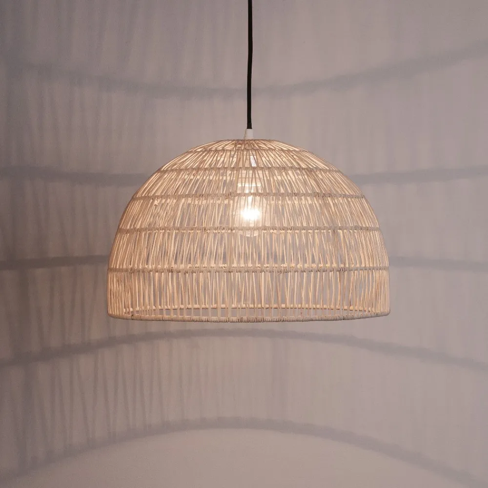 Lampadari Cucina-Selezionato da Mazzolaluce Lampadario cupola di rattan naturale 40 cm per cucina