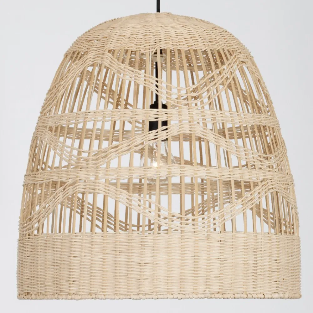 Lampadari Cucina-Selezionato da Mazzolaluce Lampadario cupola di rattan naturale 46 cm per cucina