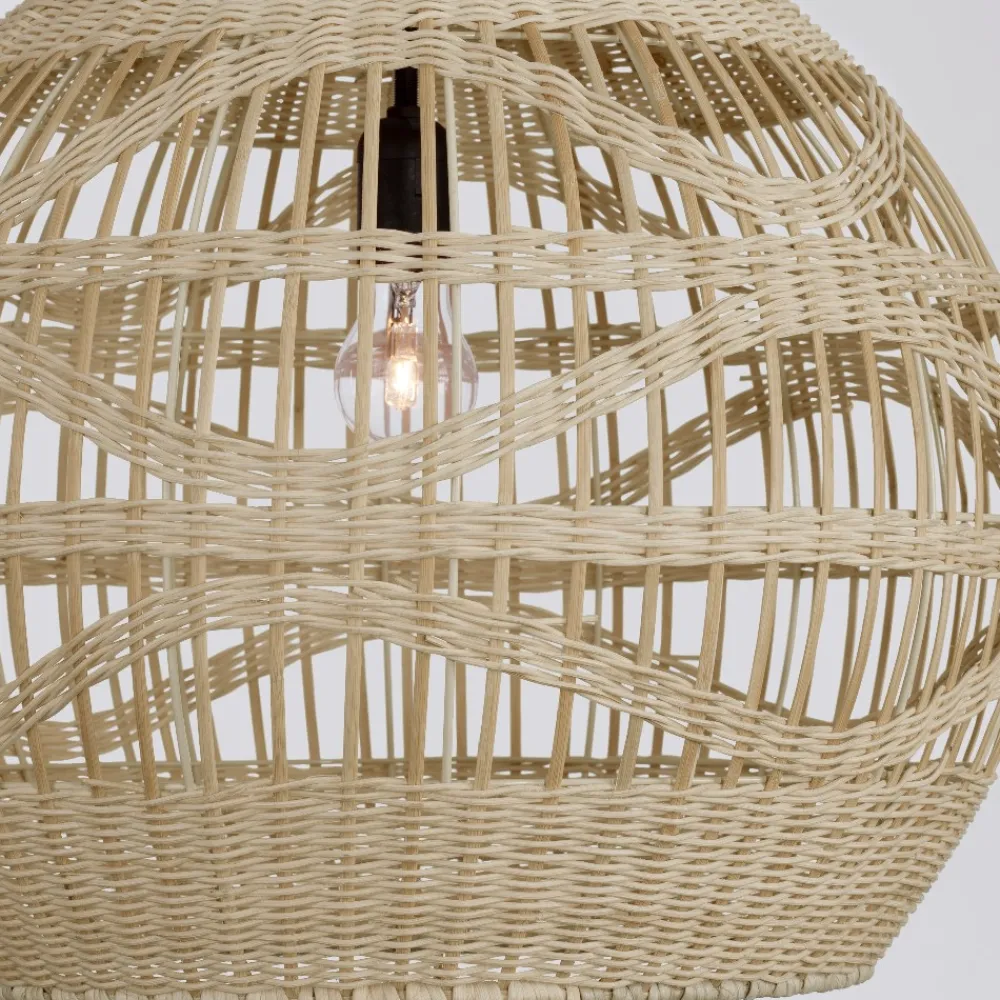 Lampadari Cucina-Selezionato da Mazzolaluce Lampadario cupola di rattan naturale 49 cm per cucina