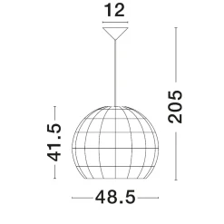 Lampadari Cucina-Selezionato da Mazzolaluce Lampadario cupola di rattan naturale 49 cm per cucina