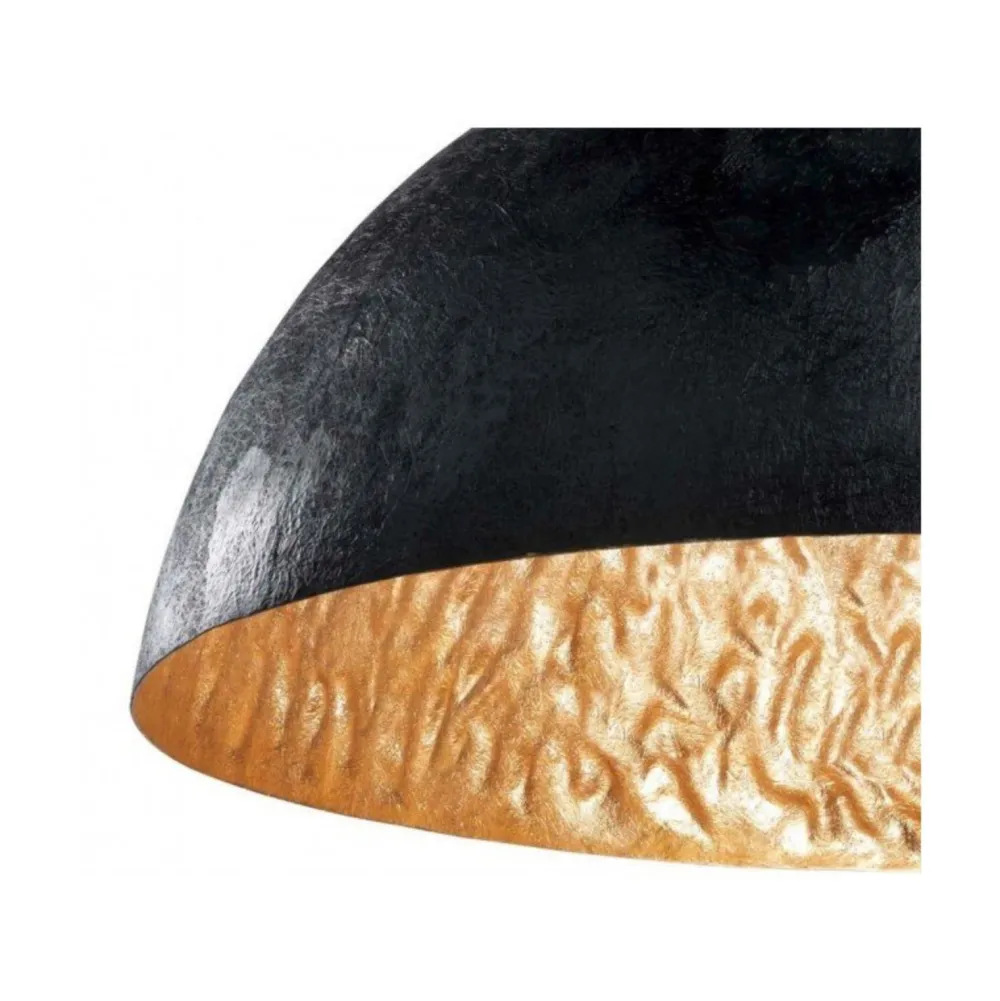 Lampadari Moderni-Selezionato da Mazzolaluce Lampadario cupola esterno nero interno oro martellato