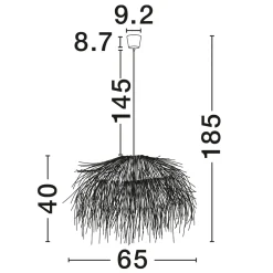 Lampadari Cucina-Selezionato da Mazzolaluce Lampadario cupola fili di rattan naturale per tavolo sala da cucina