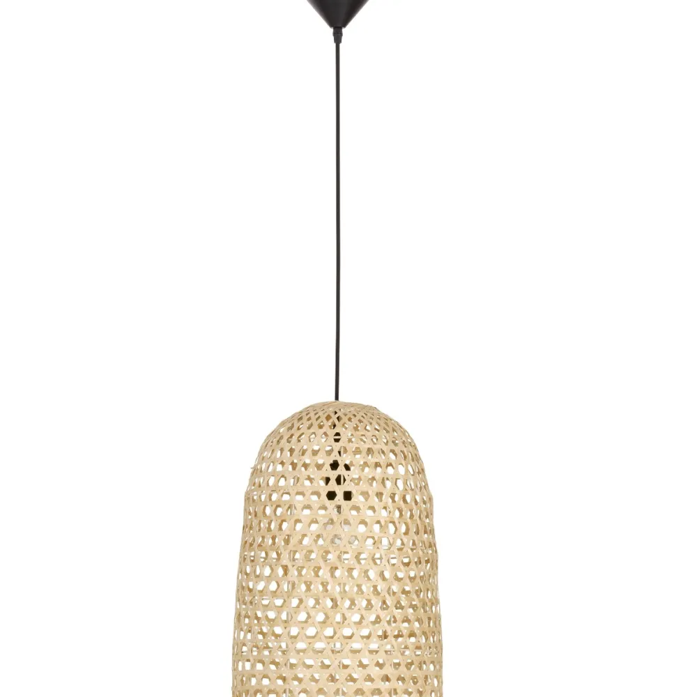 Lampadari Moderni-Selezionato da Mazzolaluce Lampadario cupola in rattan naturale 30 cm
