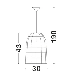 Lampadari Moderni-Selezionato da Mazzolaluce Lampadario cupola in rattan naturale 30 cm
