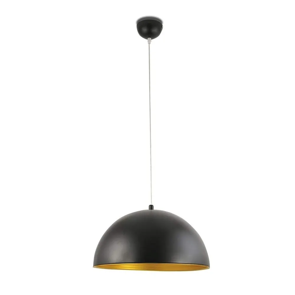 Lampadari Cucina-Fabas Luce Lampadario cupola nera interno oro per cucina dingle