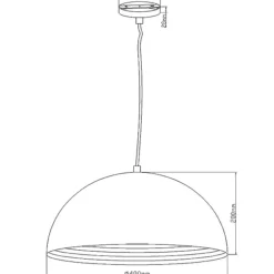 Lampadari Cucina-Fabas Luce Lampadario cupola nera interno oro per cucina dingle