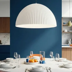 Lampadari Cucina-Fabas Luce Lampadario cupola plastica biologica bianca per cucina carola
