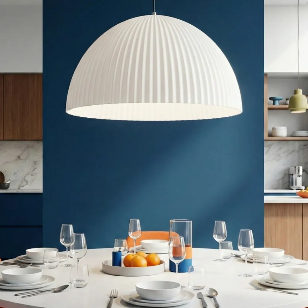 Lampadari Cucina-Fabas Luce Lampadario cupola plastica biologica bianca per cucina carola