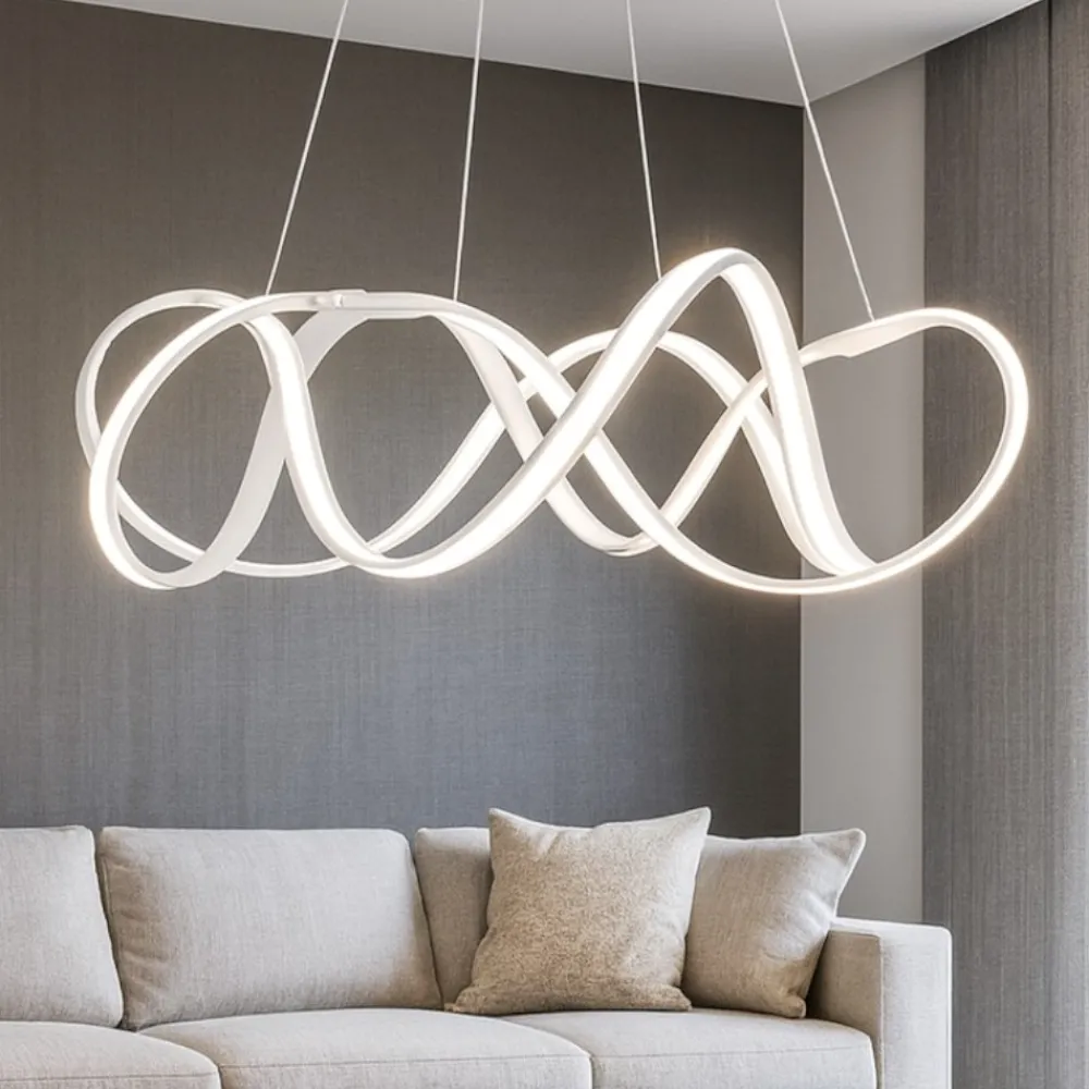 Lampadari Moderni-Vivida International Lampadario curls vivida design moderno per soggiorno led 60w 3000k dimmerabile