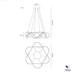 Lampadari Moderni-Vivida International Lampadario curls vivida design moderno per soggiorno led 60w 3000k dimmerabile