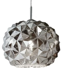Lampadario Camera Da Letto-Perenz Illuminazione Lampadario da camera da letto meteora sfera di vetro fume specchiato perenz