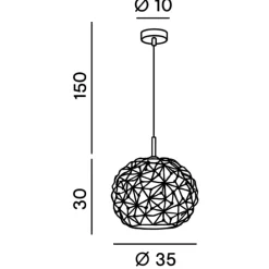 Lampadario Camera Da Letto-Perenz Illuminazione Lampadario da camera da letto meteora sfera di vetro fume specchiato perenz