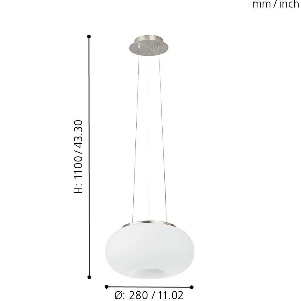 Lampadario Camera Da Letto-Eglo Lampadario da camera da letto di vetro bianco optica