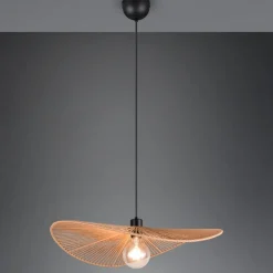 Lampadari Cucina-Selezionato da Mazzolaluce Lampadario da cucina a cerchio ondulato marrone in corda per tavolo 58 cm