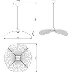 Lampadari Cucina-Selezionato da Mazzolaluce Lampadario da cucina a cerchio ondulato marrone in corda per tavolo 58 cm