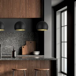 Lampadari Cucina-Selezionato da Mazzolaluce Lampadario da cucina a cupola nero