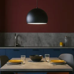 Lampadari Cucina-Selezionato da Mazzolaluce Lampadario da cucina a cupola nero