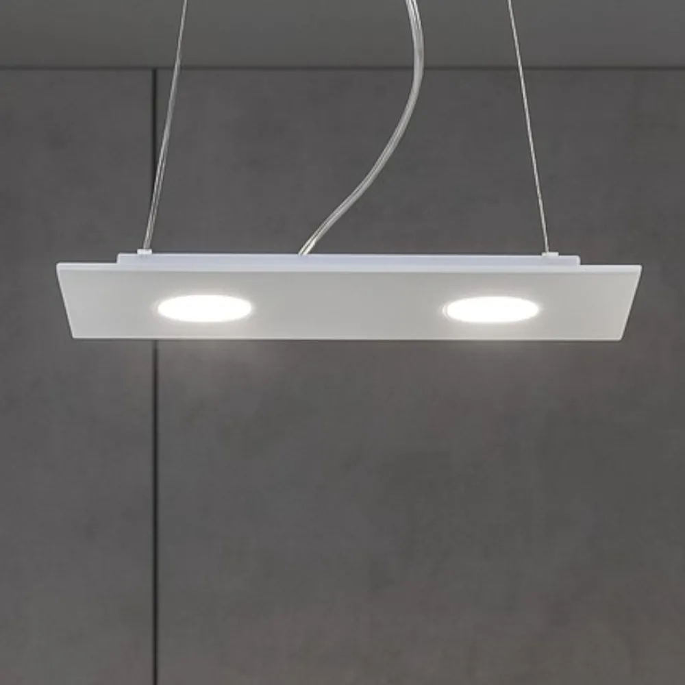 Lampadari Cucina-Affralux Lampadario da cucina flet bianco rettangolare