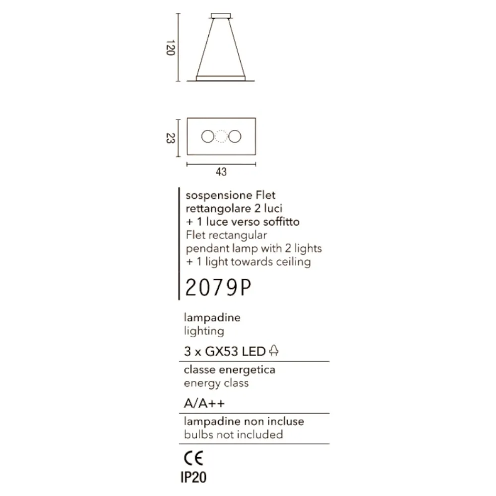 Lampadari Cucina-Affralux Lampadario da cucina flet bianco rettangolare