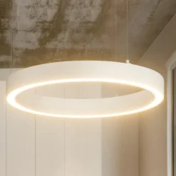 Lampadari Moderni-Selezionato da Mazzolaluce Lampadario da cucina anello bianco led 3000k 60cm dimmerabile