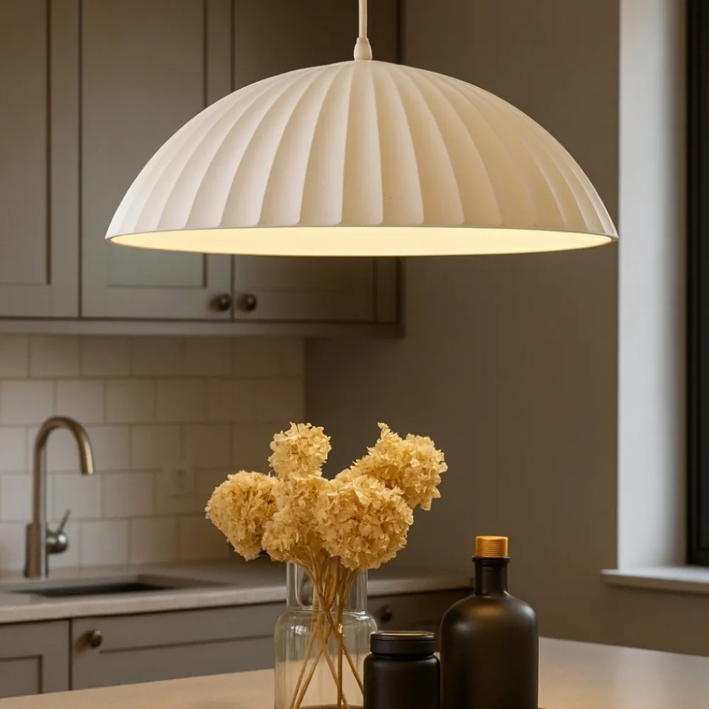 Lampadari Cucina-Selezionato da Mazzolaluce Lampadario da cucina bianco design moderno in cemento