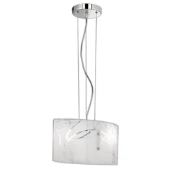 Lampadari Cucina-Selezionato da Mazzolaluce Lampadario da cucina bianco in vetro satinato decorato