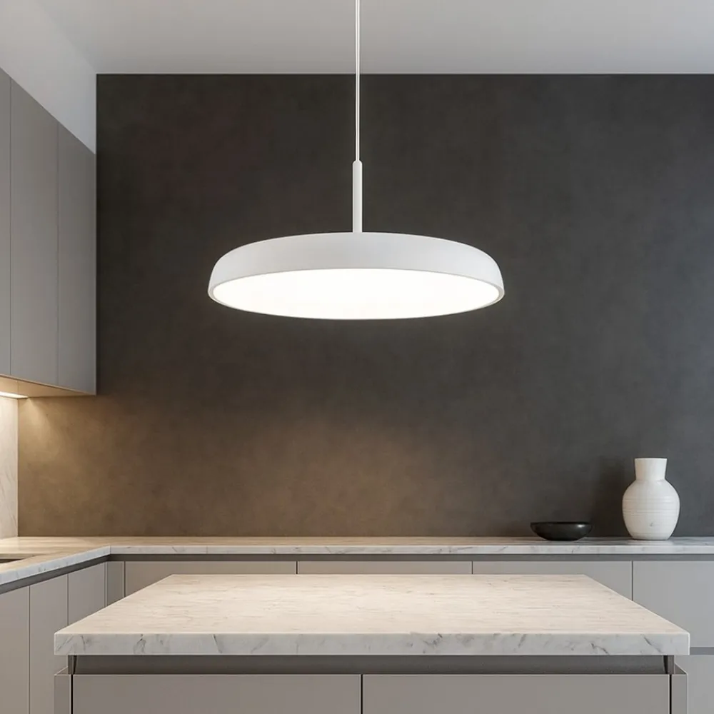 Lampadari Cucina-Selezionato da Mazzolaluce Lampadario da cucina bianco led cct dimmerabile con telecomando