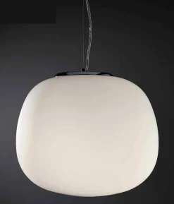 Lampadari Cucina-Selezionato da Mazzolaluce Lampadario da cucina boccia vetro sfera bianca 40cm