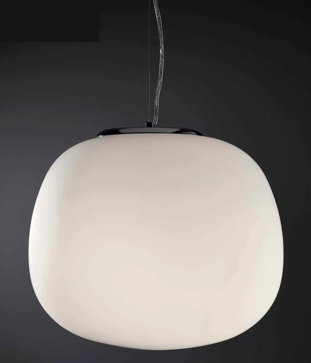Lampadari Cucina-Selezionato da Mazzolaluce Lampadario da cucina boccia vetro sfera bianca 40cm