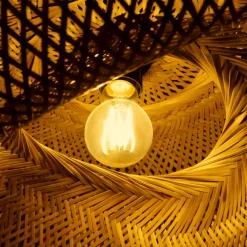 Lampadari Cucina-Selezionato da Mazzolaluce Lampadario da cucina boho in rattan bambu 76 cm