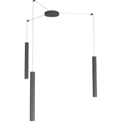 Lampadari Cucina-Top Light Lampadario da cucina cilindri antracite con decentramento