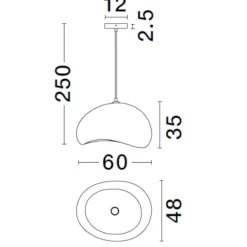 Lampadari Cucina-Selezionato da Mazzolaluce Lampadario da cucina 60cm design japandi bianco stile wabi sabi