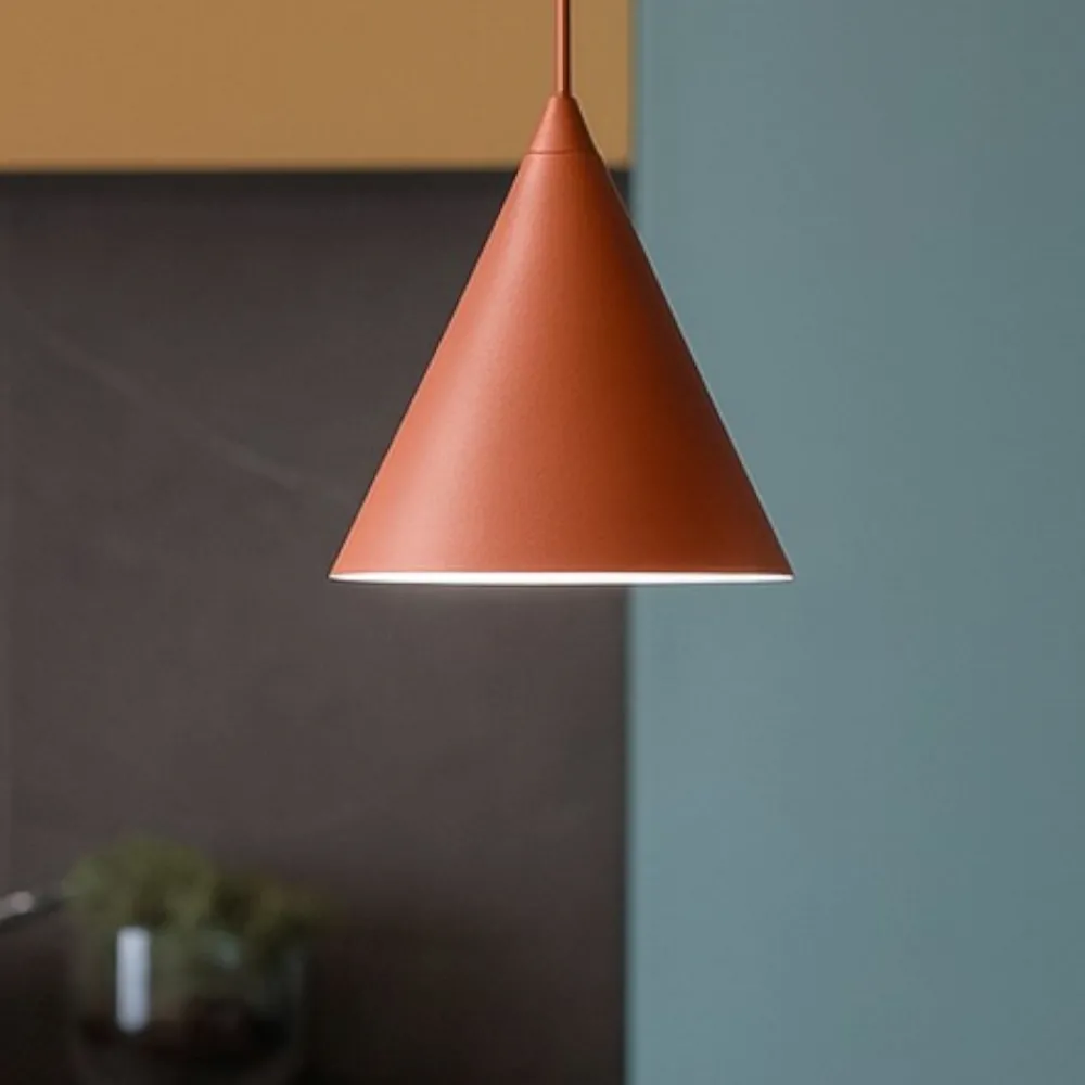 Lampadari Cucina-Selezionato da Mazzolaluce Lampadario da cucina cono 33 cm colore mattone