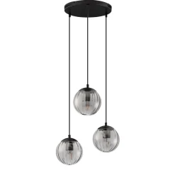 Lampadari Cucina-Selezionato da Mazzolaluce Lampadario da cucina con 3 sfere pendenti in vetro fume'