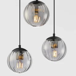 Lampadari Cucina-Selezionato da Mazzolaluce Lampadario da cucina con 3 sfere pendenti in vetro fume'