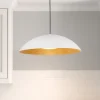 Lampadari Cucina-Selezionato da Mazzolaluce Lampadario da cucina cupola bianca e legno led 3000k dimmerabile