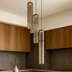 Lampadari Cucina-Selezionato da Mazzolaluce Lampadario da cucina design moderno led 3000k vetri moka cilindri