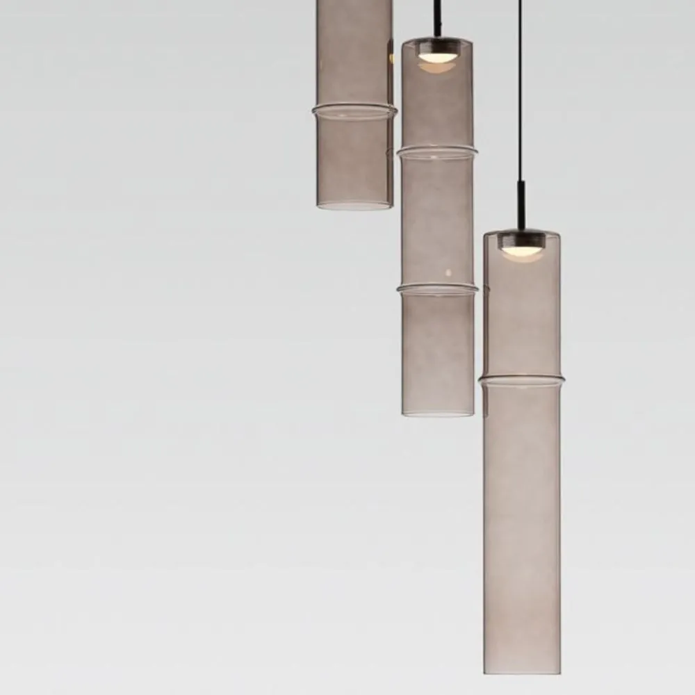 Lampadari Cucina-Selezionato da Mazzolaluce Lampadario da cucina design moderno led 3000k vetri moka cilindri