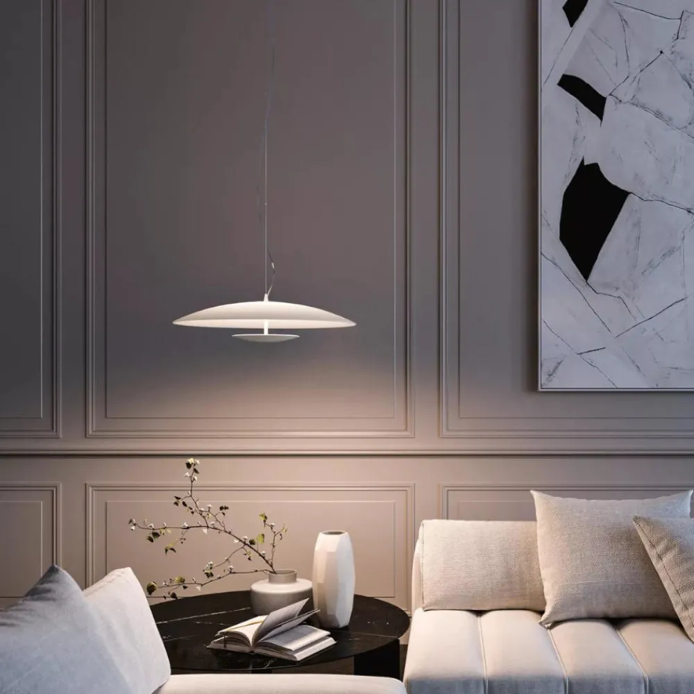 Lampadari Cucina-Linea Light Lampadario da cucina horizon bianco led 34w 3000k
