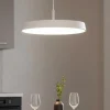 Lampadari Cucina-IsyLuce Lampadario da cucina urban bianco disco led 42w dimmerabile
