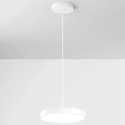 Lampadari Cucina-IsyLuce Lampadario da cucina urban bianco disco led 42w dimmerabile