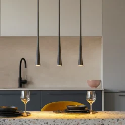 Lampadari Cucina-Gea Luce Lampadario da cucina led 16w 3000k nero dafne